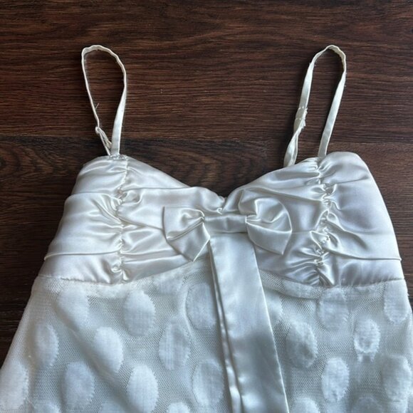 Ivory Tank Top with Bow | Baby Doll Style Tank Top | White Tank Top | - Picture 2 of 8